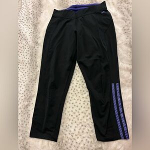adidas Black Joggers with Purple Stripes